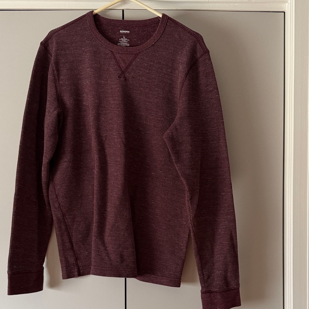 Sonoma Men's Crewneck Sweater - Burgundy